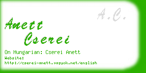 anett cserei business card